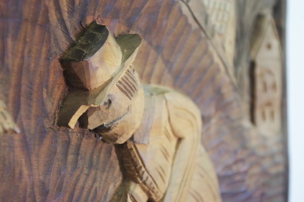 Carved Walnut Decorative Picture, 1970s-KNM-906164