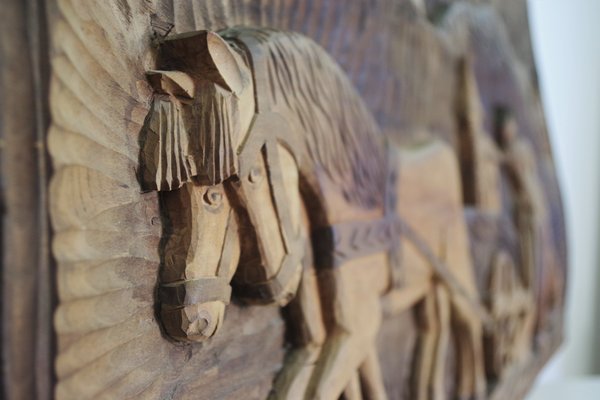 Carved Walnut Decorative Picture, 1970s-KNM-906164