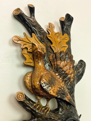 Carved Wood Black Forest Wall Sculpture Telephone with Bird, 1920s-WZZ-1702719