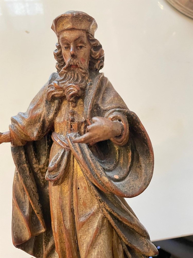 Carved Wood Figure of St. Joachim