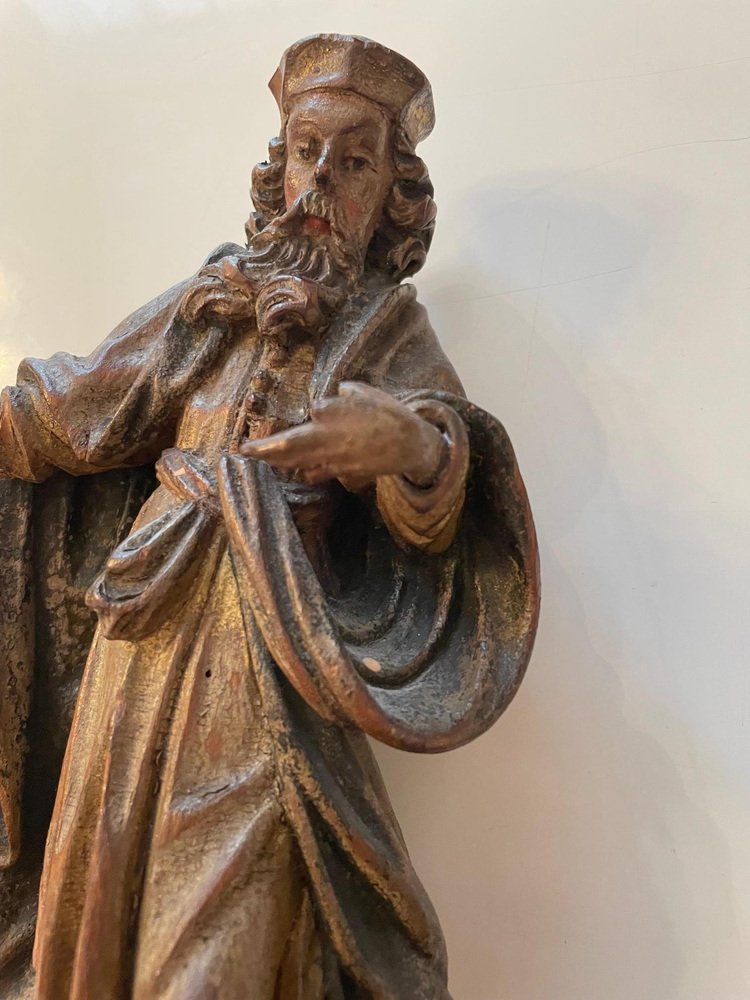 Carved Wood Figure of St. Joachim