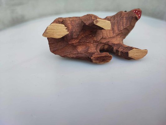 Carved Wooden Bear Figure, 1920s-1940s-CAQ-2040491