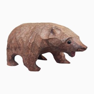 Carved Wooden Bear Figure, 1920s-1940s-CAQ-2040491