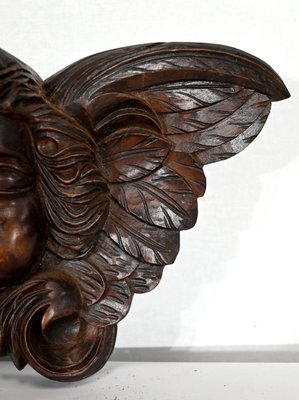 Carved Wooden Cherubs, Late 19th Century, Set of 2-RVK-1395825