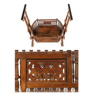 Carved Wooden Cradle, 1920s-NQ-738388