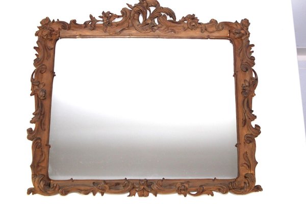 Carved Wooden Frame with Mirror, 1880s-ZWH-971591