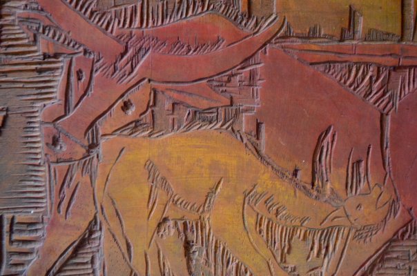 Carved Wooden Plaque, 1970s-AIU-706449