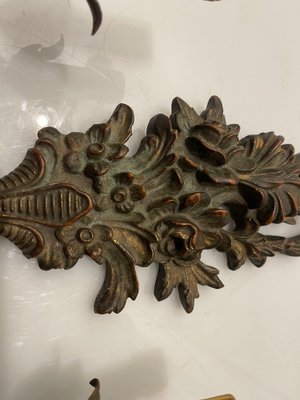 Carved Wooden Sconces, 1940s, Set of 2-JJC-1774591