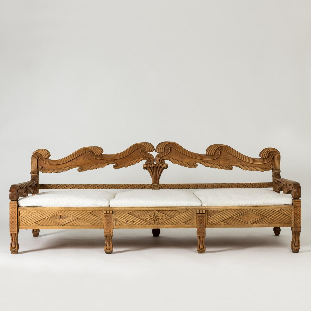 Carved Wooden Sofa by Knut Fjaestad, 1936