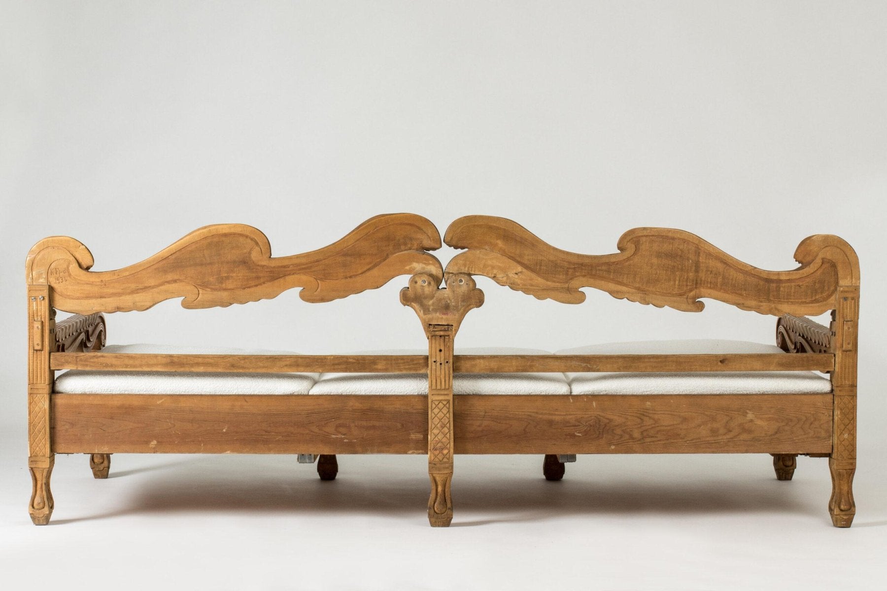 Carved Wooden Sofa by Knut Fjaestad, 1936