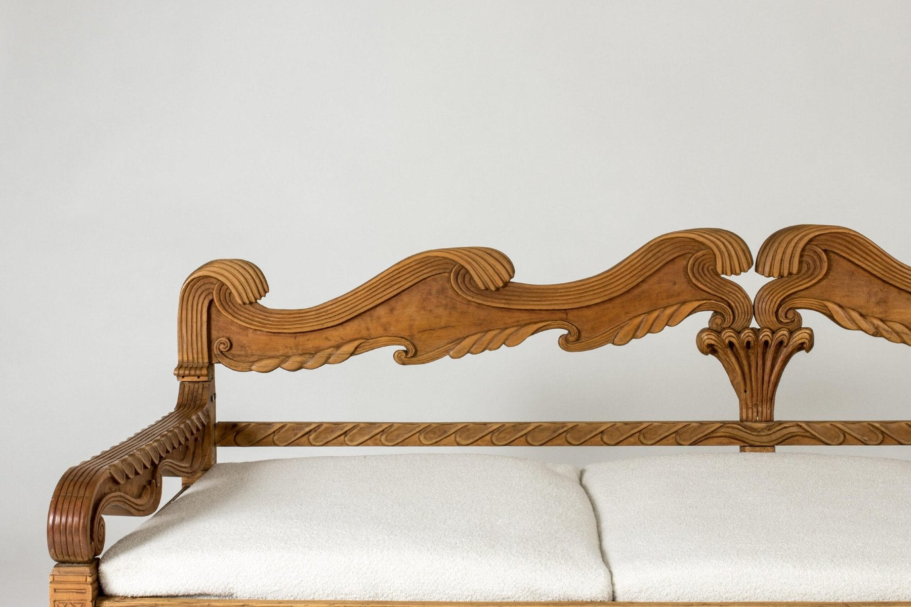 Carved Wooden Sofa by Knut Fjaestad, 1936