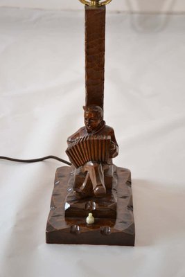 Carved Wooden Table Lamp, 1930s-SPD-833416