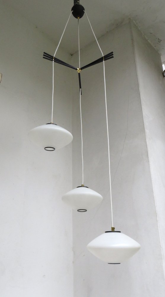 Cascade Ceiling Lamp in Glass & Brass from Doria Leutchen, 1950s