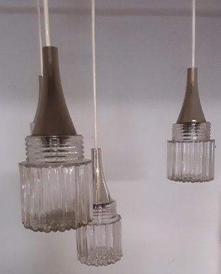 Cascade Ceiling Lamp with 4 Glass Shades, 1970s-HOI-824097