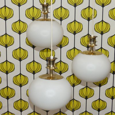 Cascade Lamps in Opal Glass and Brass, 1970s-AFE-1794618