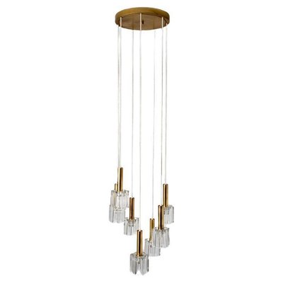 Cascading Glass and Brass Pendant fro Peill Putzler, 1970s-VDW-1704092