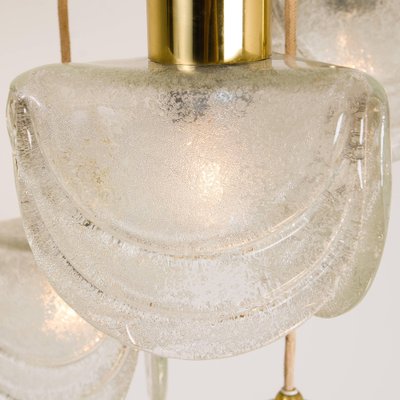 Cascading Textured Glass and Brass Chandelier, Austria, 1960s-VDW-991430