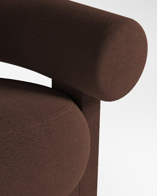 Cassete Armchair in Boucle Dark Brown by Alter Ego for Collector