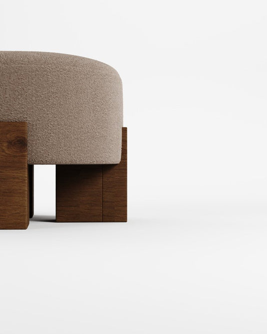 Cassete Pouf in Boucle Brown by Alter Ego for Collector