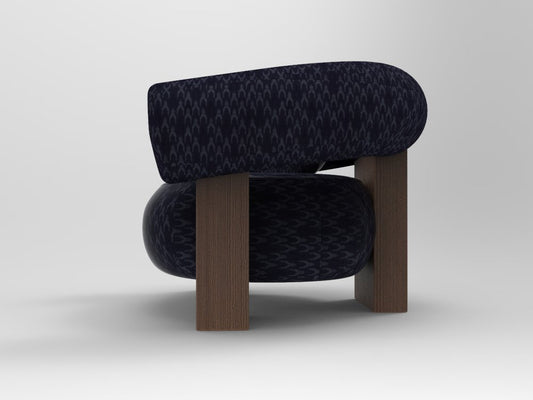 Cassette Armchair in Baldac Blue and Smoked Oak by Alter Ego for Collector