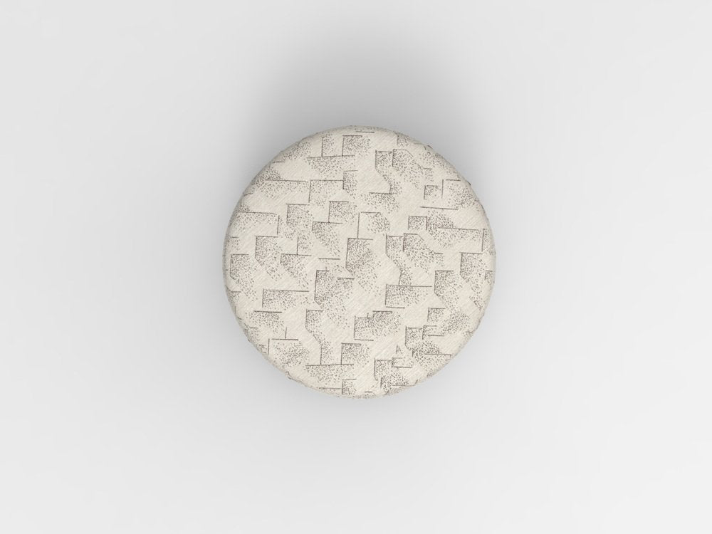 Cassette Pouf in Brink Graphite Ivory Fabric and Smoked Oak by Alter Ego for Collector