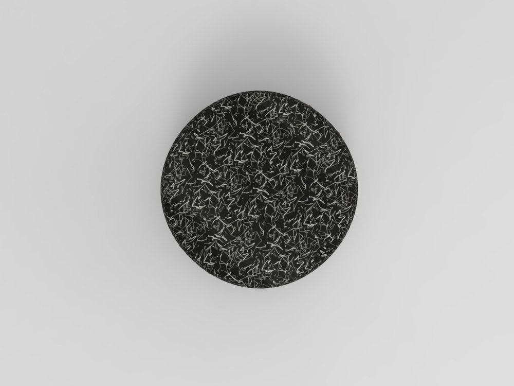 Cassette Pouf in Kirkby Design Scribble Noir Fabric and Smoked Oak by Alter Ego for Collector