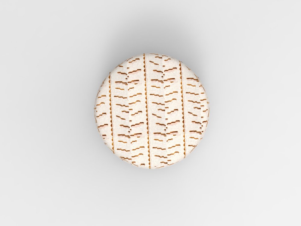 Cassette Pouf in Tiger Beat Milano Tabacco Fabric and Smoked Oak by Alter Ego for Collector