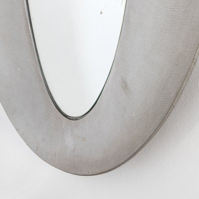 Cast Aluminum Frame Oval Mirror from by Burchiellaro Lorenzo, 1960s-FWM-1451237