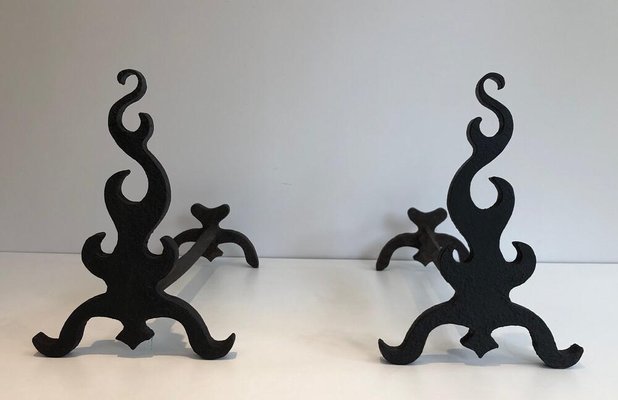 Cast and Wrought iron, French, 1940s, Set of 2-BA-873974