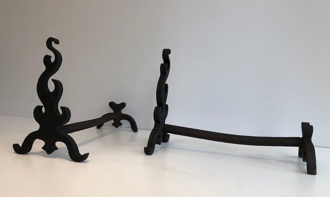 Cast and Wrought iron, French, 1940s, Set of 2-BA-873974