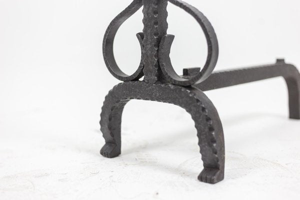 Cast Andirons in Iron, 20th Century, Set of 2-CEJ-1107814