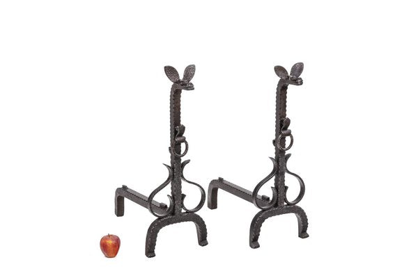 Cast Andirons in Iron, 20th Century, Set of 2-CEJ-1107814