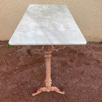 Cast Iron and Marble Bistro Table, 1900s-SDV-1755970