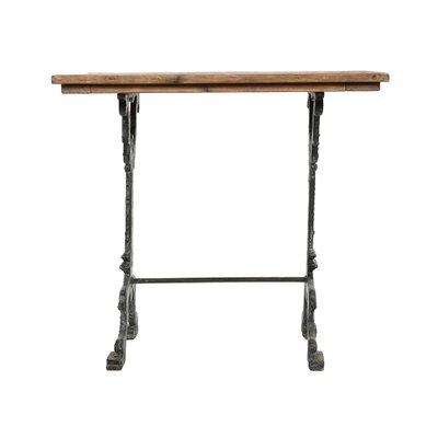 Cast Iron and Patinated Wood Bistro Table-NQ-1339447