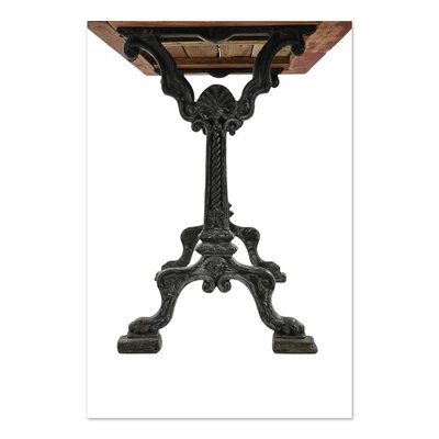 Cast Iron and Patinated Wood Bistro Table-NQ-1339447