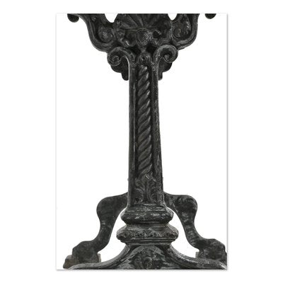 Cast Iron and Patinated Wood Bistro Table-NQ-1339447