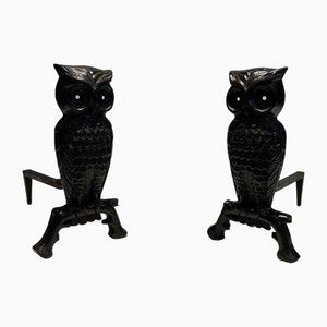 Cast Iron and Wrought Iron Chenets, 1970s, Set of 2-BA-1481477