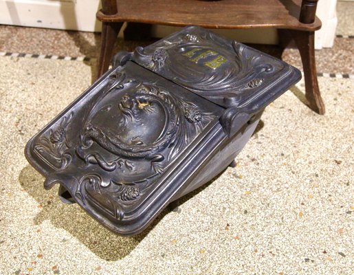 Cast Iron Foundry Foubrux or Coal Scuttle, Belgium, 1900s-MJY-1249745