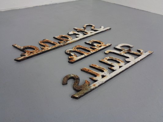 Cast Iron House Am Beach Lettering, Germany, 1960s, Set of 3-RDW-1389837