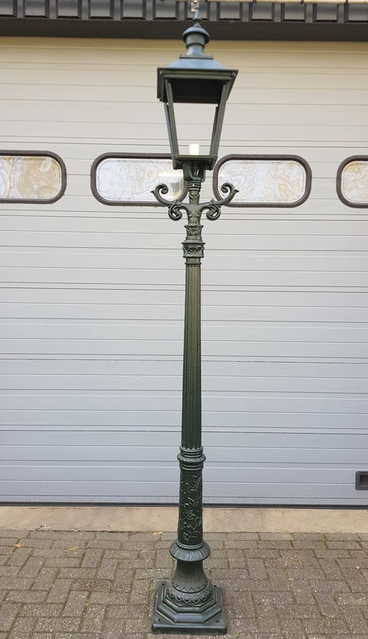 Cast Iron Lamp Post Romantica with Square Cast Iron Lantern