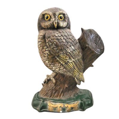 Cast Iron Sculpture of Owl, 20th Century-TCS-1391232