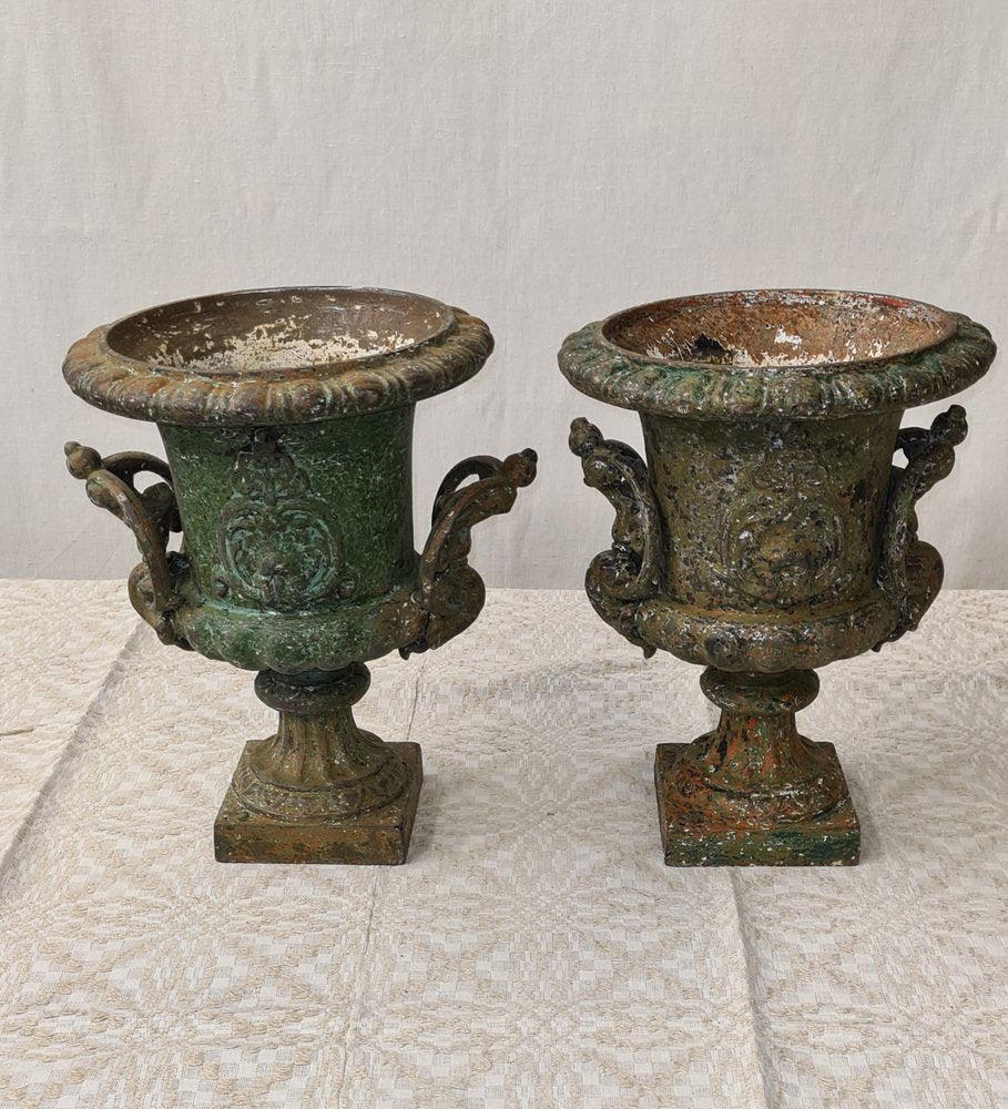 Cast Iron Urns, Early 20th Century, Sweden, Set of 2