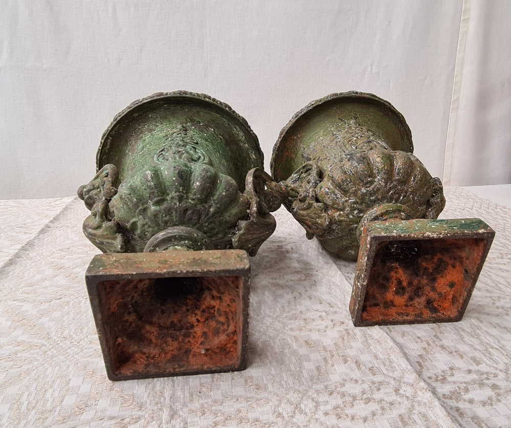 Cast Iron Urns, Early 20th Century, Sweden, Set of 2