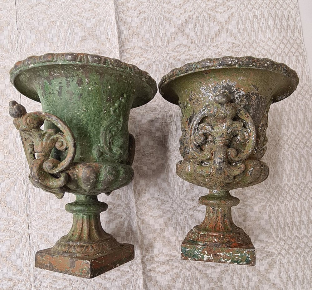 Cast Iron Urns, Early 20th Century, Sweden, Set of 2