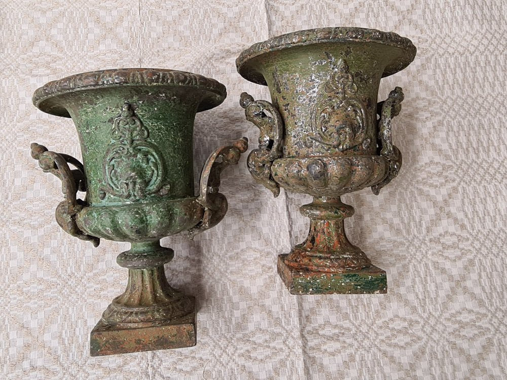 Cast Iron Urns, Early 20th Century, Sweden, Set of 2