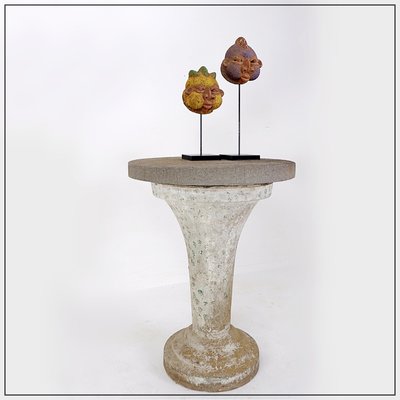 Cast Stone Round Top Pedestal Garden Table, 1958-NYF-2018878