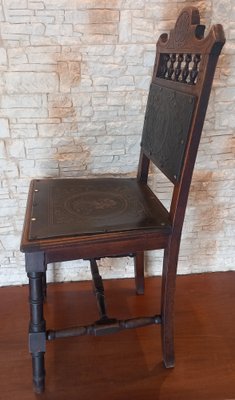 Castilian Chair in Leather and Wood-WMZ-1769552