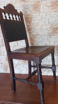 Castilian Chair in Leather and Wood-WMZ-1769552