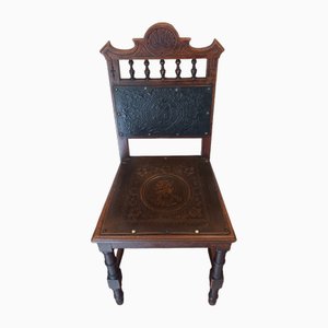 Castilian Chair in Leather and Wood-WMZ-1769552