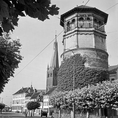 Castle Tower and St. Lambert's Church Dusseldorf, Germany 1937-DYV-995293